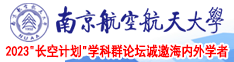 痒，想插bb舒服南京航空航天大学2023“长空计划”学科群论坛诚邀海内外学者